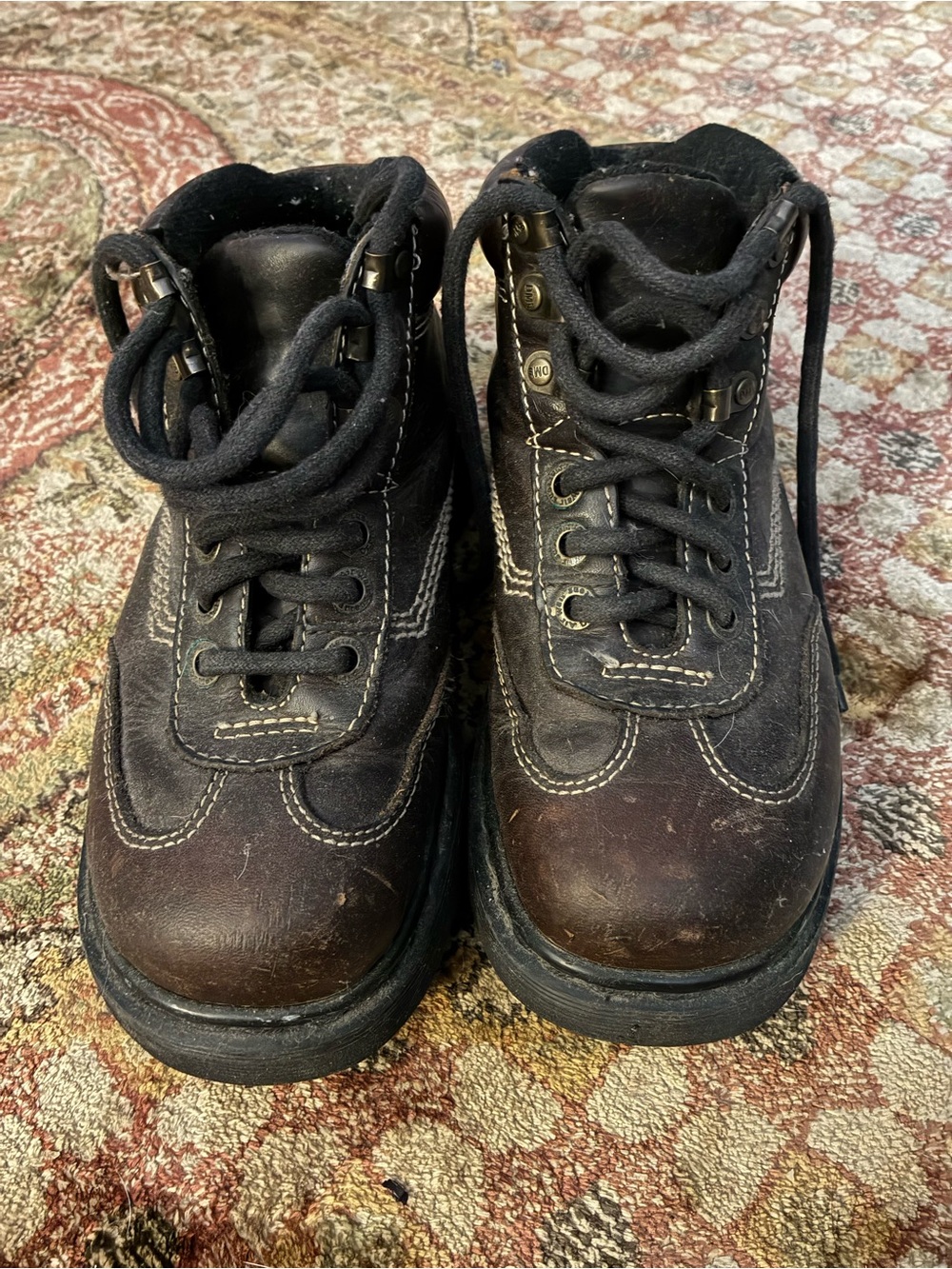 Vintage Dark Brown Dr. Martens Leather Lace-Up Hiking Boots